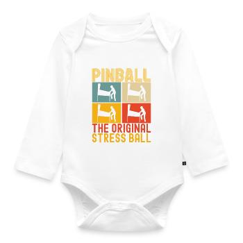 Pinball Flipper - Organic Longsleeve Baby Bodysuit - white - Front