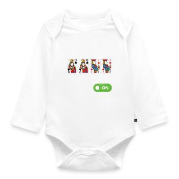 Binocular Pinochle - Organic Longsleeve Baby Bodysuit - white - Front