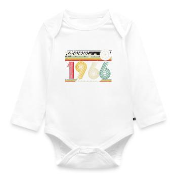 Né en 1966 1966 cadeau d’anniversaire vintage - Body Bébé bio manches longues - blanc - Devant