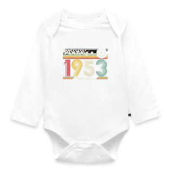 1953 Anniversaire Né En 1953 Rétro Vintage - Body Bébé bio manches longues - blanc - Devant