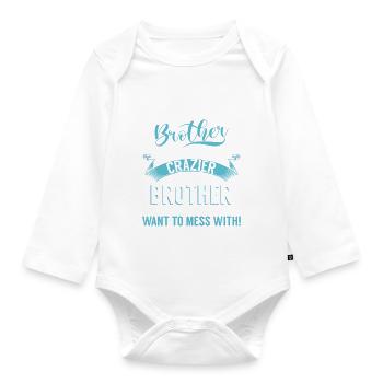 Brother Gifts - Baby Bio-Langarm-Body - Weiß - Vorne
