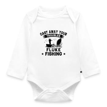 Throw Away - Fish River - Organic Longsleeve Baby Bodysuit - white - Front