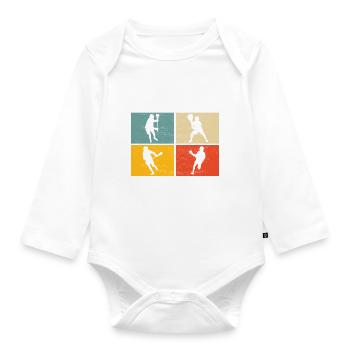 Lacrosse Lacrosse Players - Organic Longsleeve Baby Bodysuit - white - Front