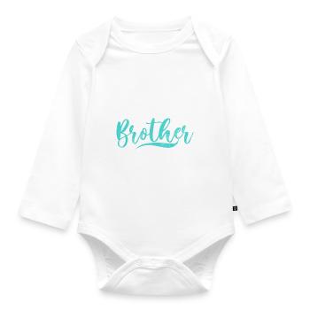Middle Brother Gifts - Baby Bio-Langarm-Body - Weiß - Vorne