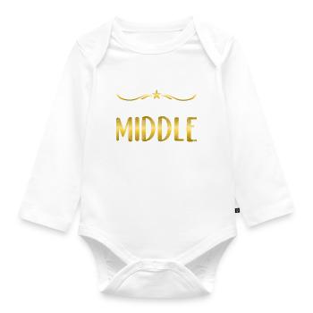 Middle Brother Gifts - Baby Bio-Langarm-Body - Weiß - Vorne