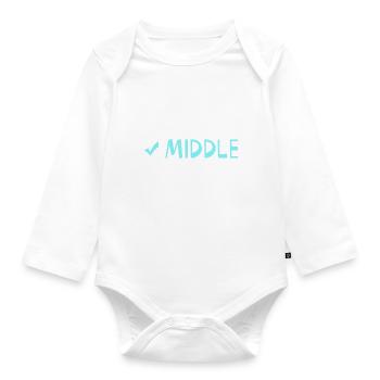 Cadeaux du frère du milieu - Body Bébé bio manches longues - blanc - Devant