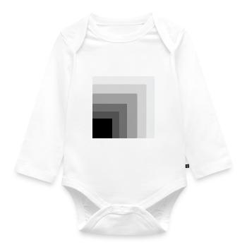 squares within a square - Organic Longsleeve Baby Bodysuit - white - Front