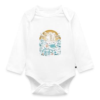 Climate Change Polar Bear - Organic Longsleeve Baby Bodysuit - white - Front