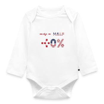 Half English England American USA Citizenship - Organic Longsleeve Baby Bodysuit - white - Front