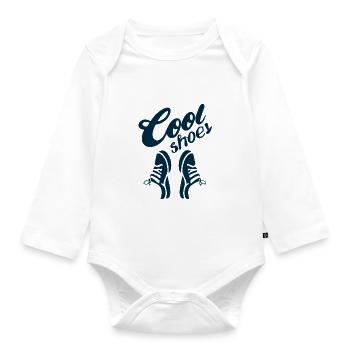 COOLE SCHUHE - Baby Bio-Langarm-Body - Weiß - Vorne