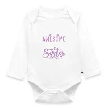 Middle Sister Gifts - Organic Longsleeve Baby Bodysuit - white - Front