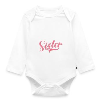 Middle Sister Gifts - Organic Longsleeve Baby Bodysuit - white - Front