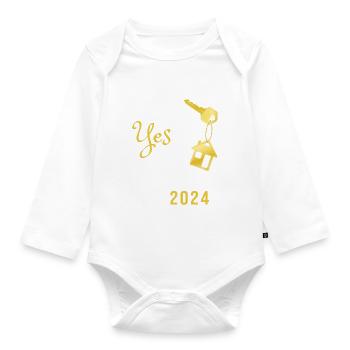 We Said Yes To The Address 2024 - Baby Bio-Langarm-Body - Weiß - Vorne