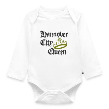 Hannover City Queen - Baby Bio-Langarm-Body - Weiß - Vorne