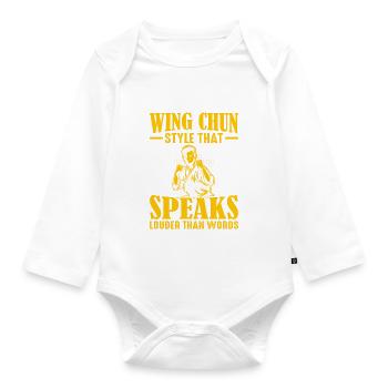 Un style de Wing Chun qui parle plus fort que les mots - Body Bébé bio manches longues - blanc - Devant