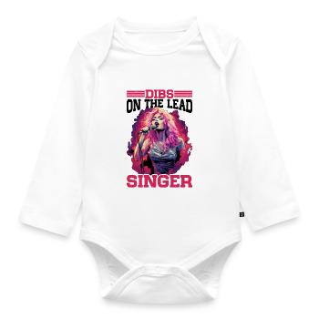 Dibs On The Lead Singer 6 - Organic Longsleeve Baby Bodysuit - white - Front