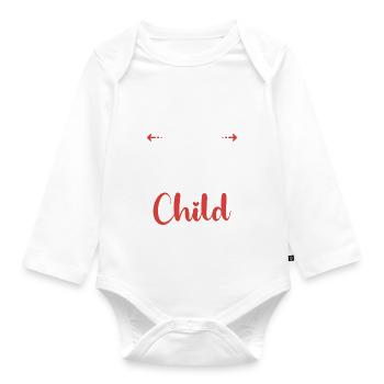 Middle Child Gifts - Organic Longsleeve Baby Bodysuit - white - Front