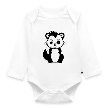 Stinktier - Baby Bio-Langarm-Body - Weiß - Vorne