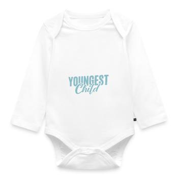 Cadeau enfant le plus jeune - Body Bébé bio manches longues - blanc - Devant