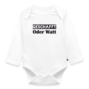 Motivation DONE or Watt - Organic Longsleeve Baby Bodysuit - white - Front