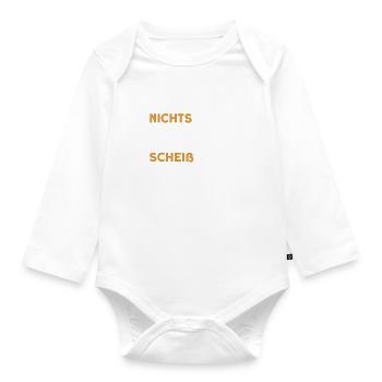Garnichts Geschenk Lustiges Garnix - Baby Bio-Langarm-Body - Weiß - Vorne