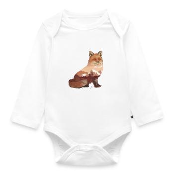 Funny Gifts for Fox Lovers - Organic Longsleeve Baby Bodysuit - white - Front