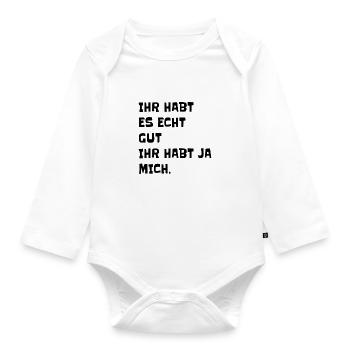 Einzigartige Freude - Baby Bio-Langarm-Body - Weiß - Vorne