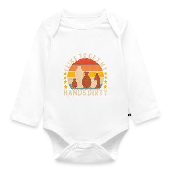 Töpfern Töpfer - Baby Bio-Langarm-Body - Weiß - Vorne