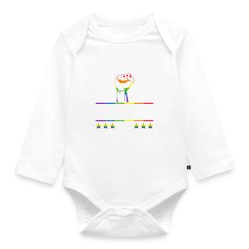 Gay Pride Proud Parents Gay Son - Organic Longsleeve Baby Bodysuit - white - Front