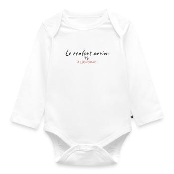 Le renfort arrive - modèle automne - Body Bébé bio manches longues - blanc - Devant