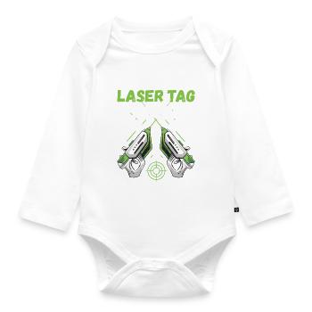 Laser Tag Anniversaire Laser Tag Joueur - Body Bébé bio manches longues - blanc - Devant