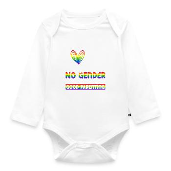 Parents gays Gay Pride Famille Parents queer - Body Bébé bio manches longues - blanc - Devant