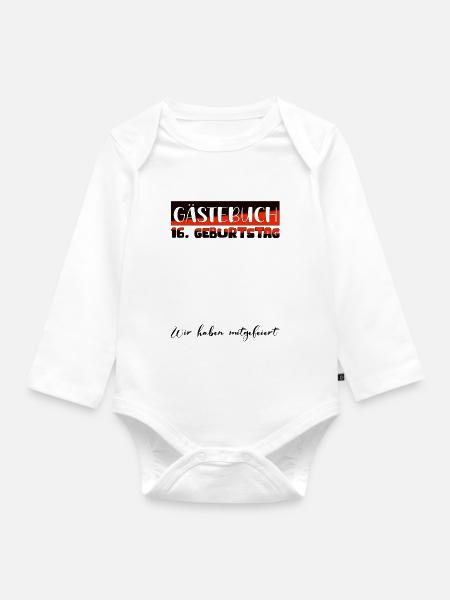 16. Geburtstag Geschenk Mädchen Jungen Gästebuch - Baby Bio-Langarm-Body - Weiß