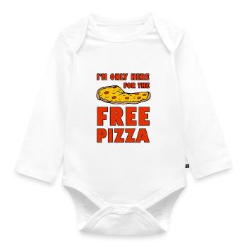 I'm Only Here For The Free Pizza 2 - Baby Bio-Langarm-Body - Weiß - Vorne