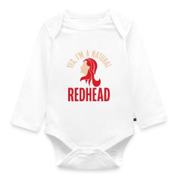 Redhead Gifts - Baby Bio-Langarm-Body - Weiß - Vorne