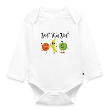 Diet What Diet Diet Fruit Funny Saying Lose Weight - Organic Longsleeve Baby Bodysuit - white - Front