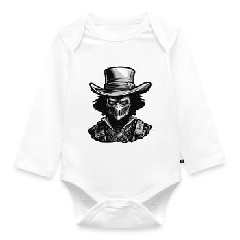 Cowboy / Far West / Désert / Lasso / Rodéo - Body Bébé bio manches longues - blanc - Devant