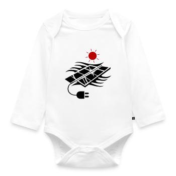Photovoltaik Solar Energie - Baby Bio-Langarm-Body - Weiß - Vorne