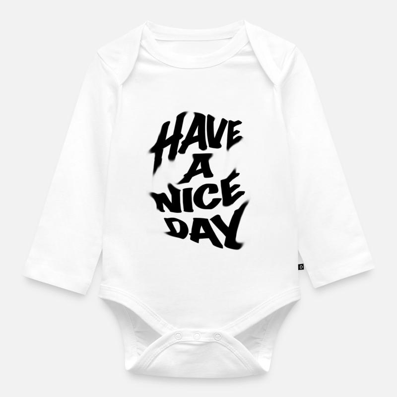 Bonne journée - Body Bébé bio manches longues - blanc