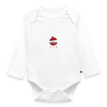 Grillades Barbecue Grillades - Body Bébé bio manches longues - blanc - Devant