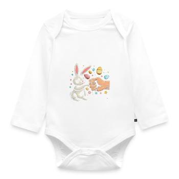 Will Trade Sister For Easter Candy - Organic Longsleeve Baby Bodysuit - white - Front
