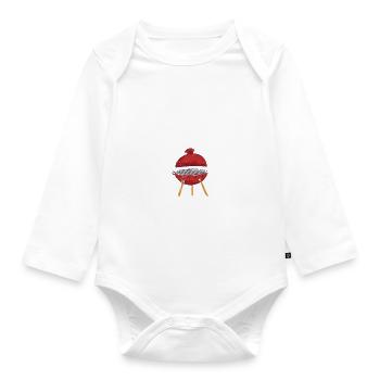 Grillades Barbecue Grillades - Body Bébé bio manches longues - blanc - Devant