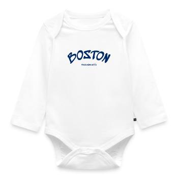 Boston - Massachusetts - USA - America - Organic Longsleeve Baby Bodysuit - white - Front