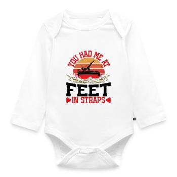 You Had Me At Feet In Straps 42 - Baby Bio-Langarm-Body - Weiß - Vorne