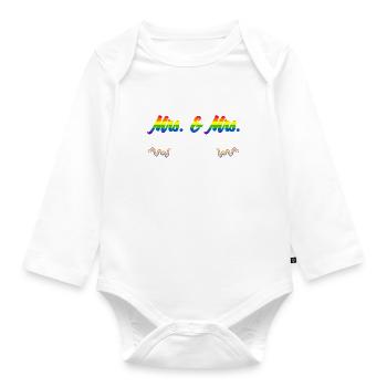 Mme et Mme 2024 Mariage de la Gay Pride Mariage gay - Body Bébé bio manches longues - blanc - Devant