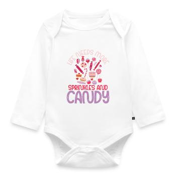 Candy Gift - Organic Longsleeve Baby Bodysuit - white - Front