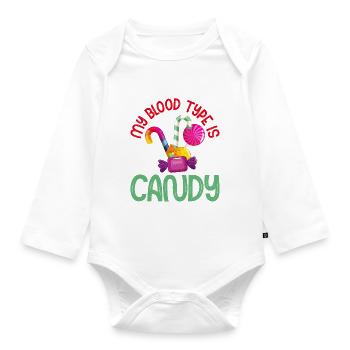 Candy Gift - Organic Longsleeve Baby Bodysuit - white - Front