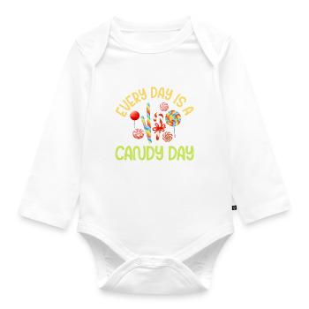 Candy Gift - Organic Longsleeve Baby Bodysuit - white - Front