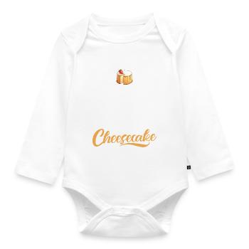 Cadeau de gâteau au fromage - Body Bébé bio manches longues - blanc - Devant