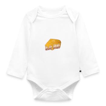Cadeau de gâteau au fromage - Body Bébé bio manches longues - blanc - Devant